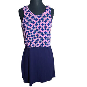 C label casual dress sleeveless color navy blue , pink sz S